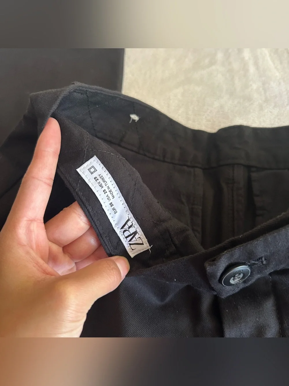 Zara Men Black Cargo Pants